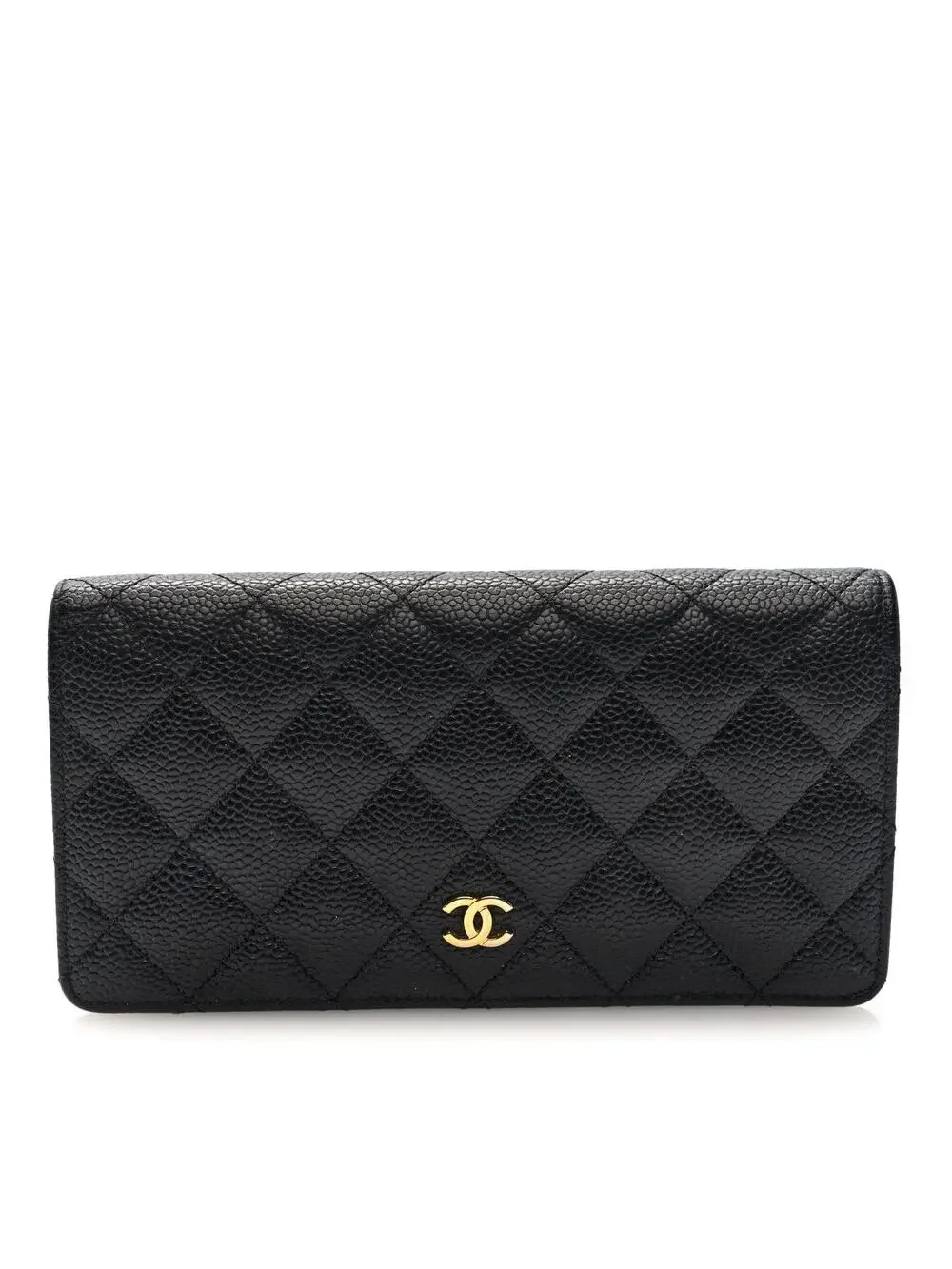 Chanel Caviar Quilted Yen Wallet Black #253644C75B